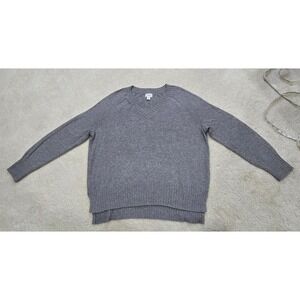 OLD NAVY Womens Gray Speckled V Neck Long Sleeve Sweater Size L